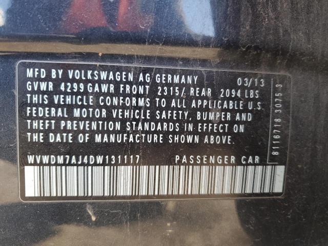 WVWDM7AJ4DW131117 - 2013 VOLKSWAGEN GOLF ლურჯი ფოტო 12