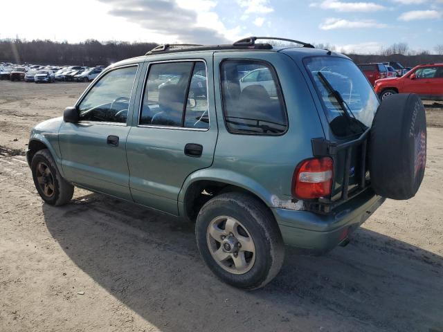 KNDJA7235Y5647526 - 2000 KIA SPORTAGE TURQUOISE photo 2