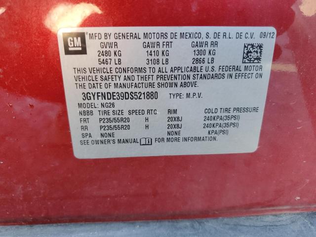 3GYFNDE39DS521880 - 2013 CADILLAC SRX PERFORMANCE COLLECTION RED photo 13