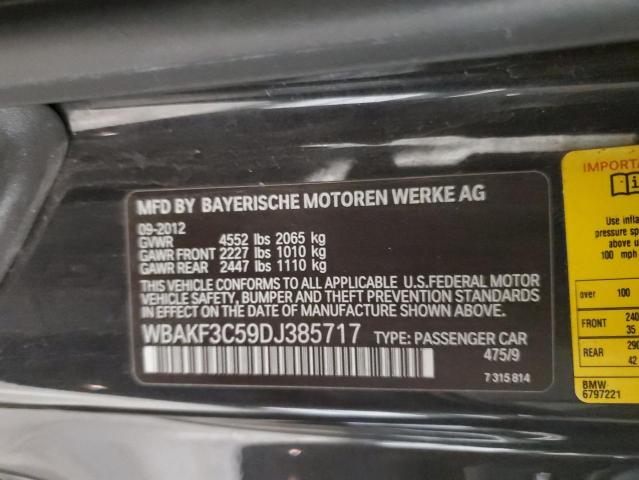 WBAKF3C59DJ385717 - 2013 BMW 328 XI BLACK photo 12