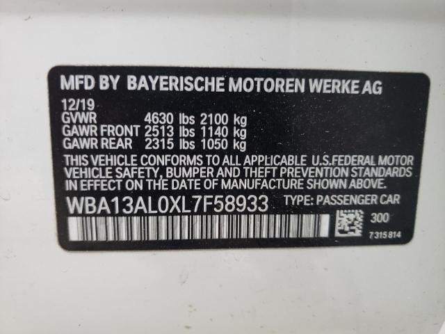 WBA13AL0XL7F58933 - 2020 BMW M235XI WHITE photo 12