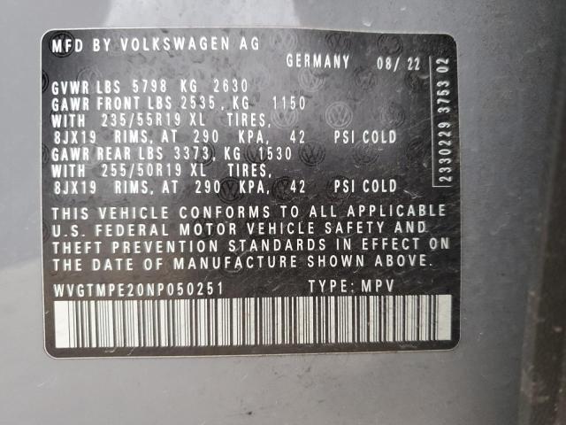 WVGTMPE20NP050251 - 2022 VOLKSWAGEN ID.4 PRO S رمادي صورة 14