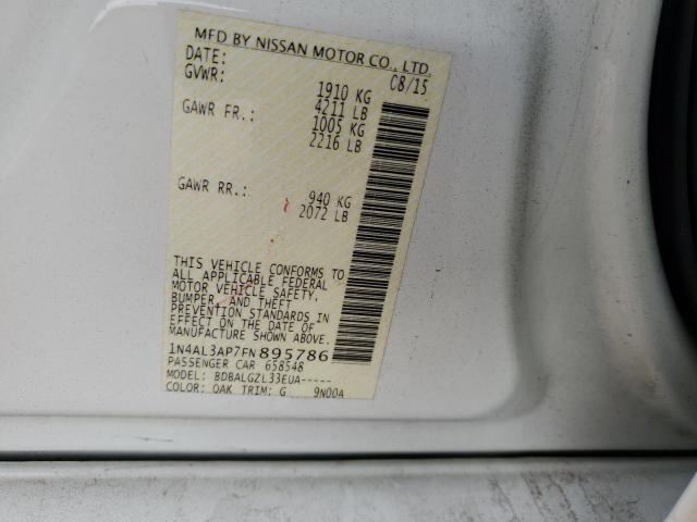 1N4AL3AP7FN895786 - 2015 NISSAN ALTIMA 2.5 WHITE photo 12