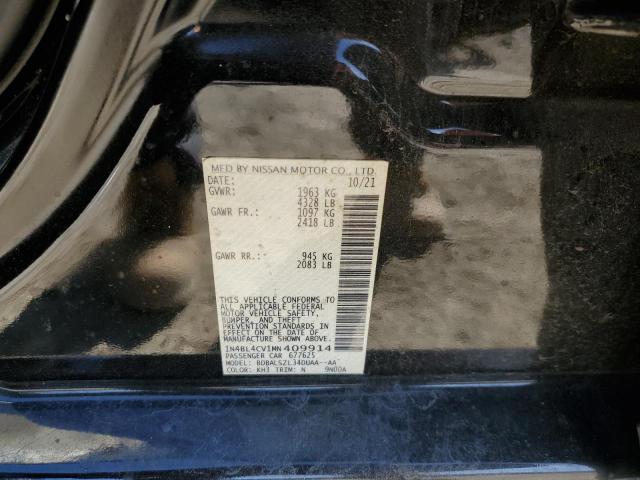 1N4BL4CV1MN409914 - 2021 NISSAN ALTIMA SR BLACK photo 12