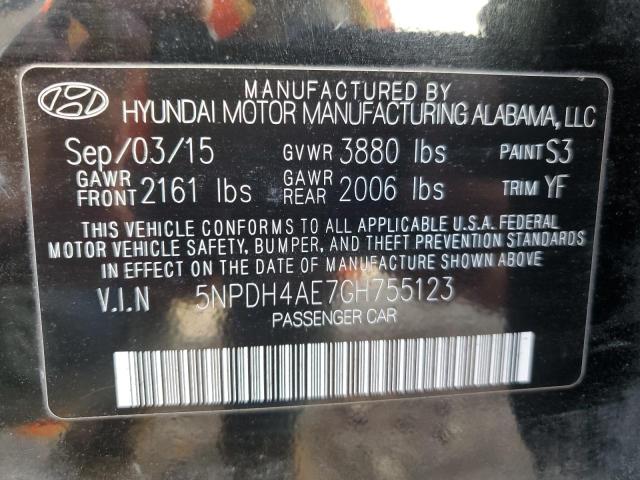 5NPDH4AE7GH755123 - 2016 HYUNDAI ELANTRA SE BLACK photo 13