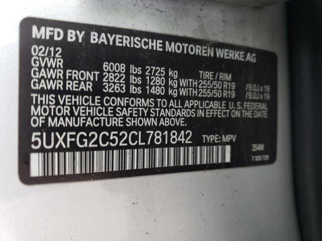 5UXFG2C52CL781842 - 2012 BMW X6 XDRIVE35I SILVER photo 13