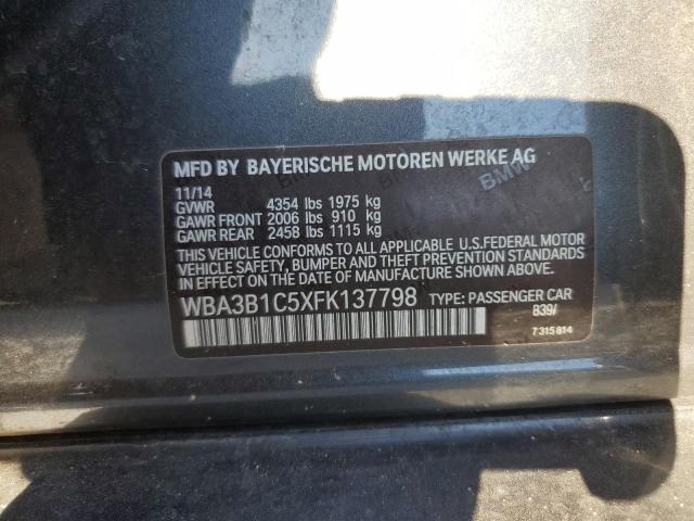 WBA3B1C5XFK137798 - 2015 BMW 320 I GRAY photo 13