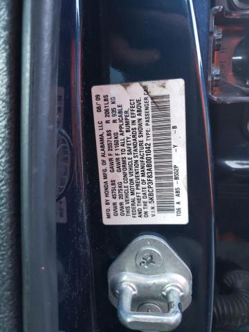 5KBCP3F83AB001042 - 2010 HONDA ACCORD EXL BLUE photo 12