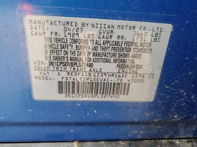 3N1CP5DV8PL527490 - 2023 NISSAN KICKS SR BLUE photo 12