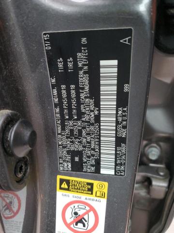 5TDJKRFH1FS125045 - 2015 TOYOTA HIGHLANDER XLE GRAY photo 13