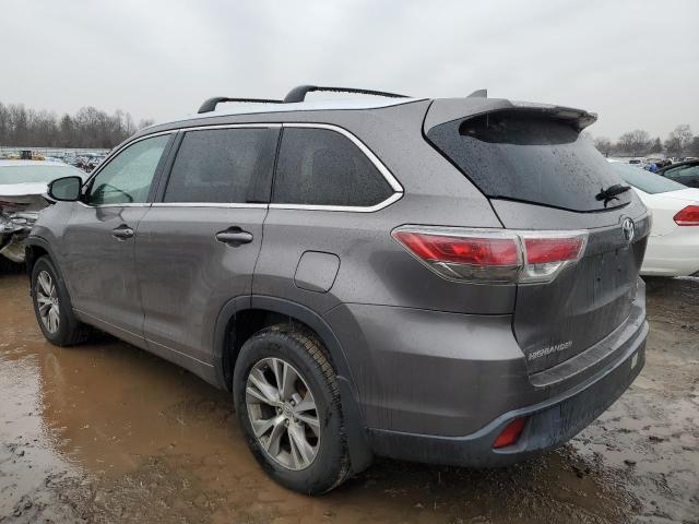5TDJKRFH1FS125045 - 2015 TOYOTA HIGHLANDER XLE GRAY photo 2