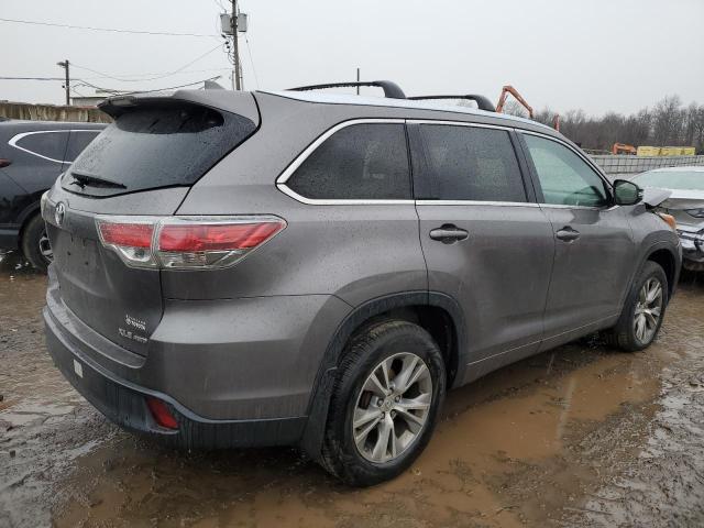 5TDJKRFH1FS125045 - 2015 TOYOTA HIGHLANDER XLE GRAY photo 3