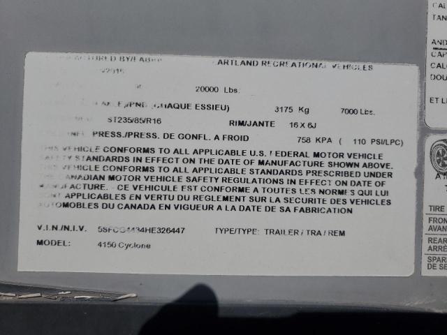 5SFCG4434HE326447 - 2017 HEARTLAND GATEWAY 双色 照片 10