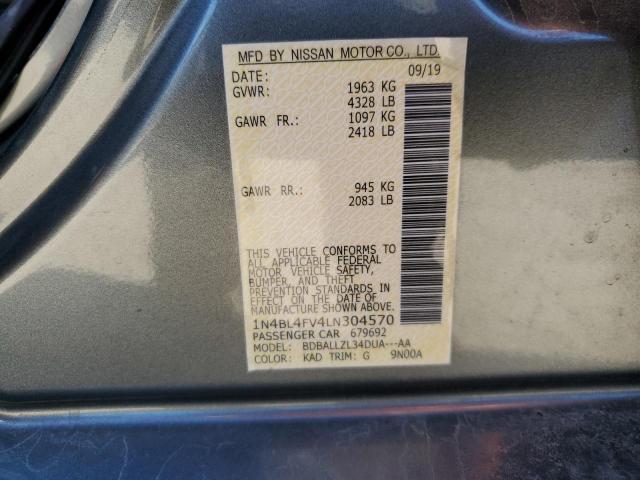 1N4BL4FV4LN304570 - 2020 NISSAN ALTIMA PLATINUM GRAY photo 12