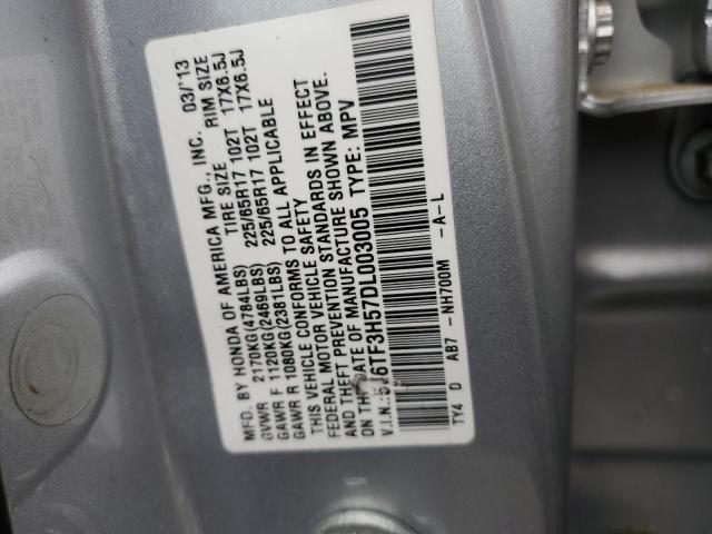 5J6TF3H57DL003005 - 2013 HONDA CROSSTOUR EXL SILVER photo 13