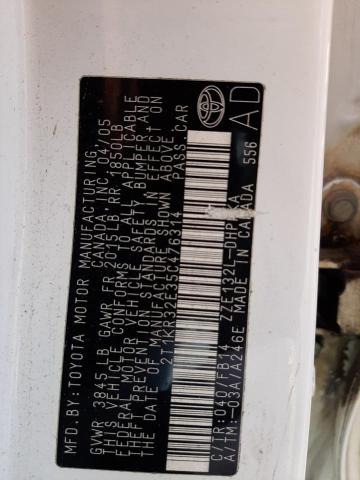 2T1KR32E35C476314 - 2005 TOYOTA COROLLA MA XR WHITE photo 14