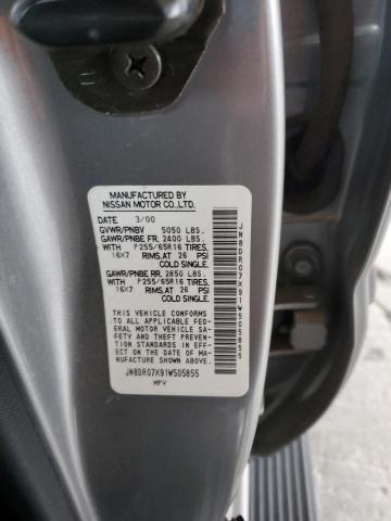 JN8DR07X91W505855 - 2001 NISSAN PATHFINDER LE SILVER photo 13