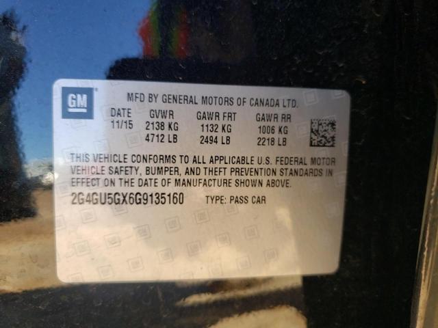 2G4GU5GX6G9135160 - 2016 BUICK REGAL GS BLACK photo 12