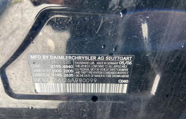 WDBUF56J26A980099 - 2006 MERCEDES-BENZ E 350 BLACK photo 10