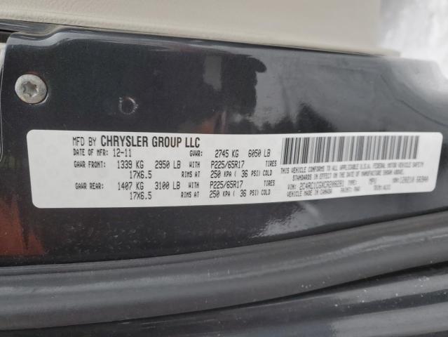 2C4RC1CGXCR208281 - 2012 CHRYSLER TOWN & COU TOURING L CHARCOAL photo 13