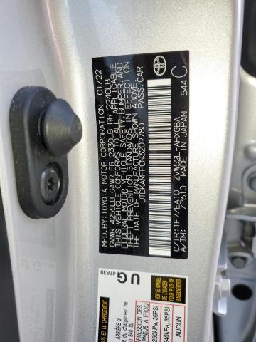 JTDKAMFP0N3209780 - 2022 TOYOTA PRIUS PRIM LE SILVER photo 12