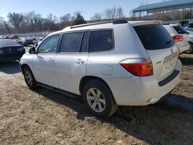 JTEDA41A892008261 - 2009 TOYOTA HIGHLANDER WHITE photo 2