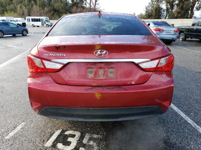 5NPEB4AC4EH828708 - 2014 HYUNDAI SONATA GLS RED photo 6