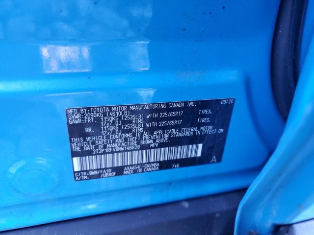 2T3P1RFV8MW146828 - 2021 TOYOTA RAV4 XLE BLUE photo 12