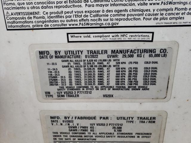 1UYVS2532P7717212 - 2023 UTILITY TRAILER WHITE photo 10