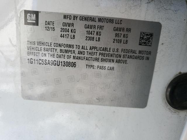 1G11C5SA9GU130806 - 2016 CHEVROLET MALIBU LIM LT 白色 照片 12