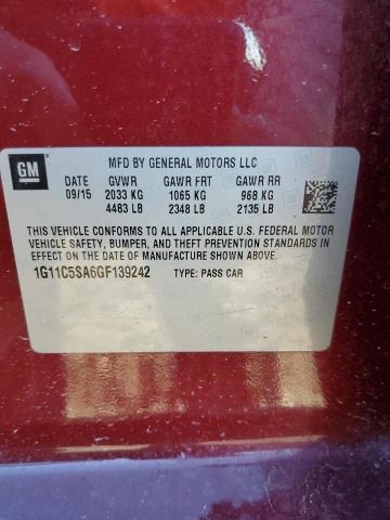 1G11C5SA6GF139242 - 2016 CHEVROLET MALIBU LIM LT 栗色 照片 12