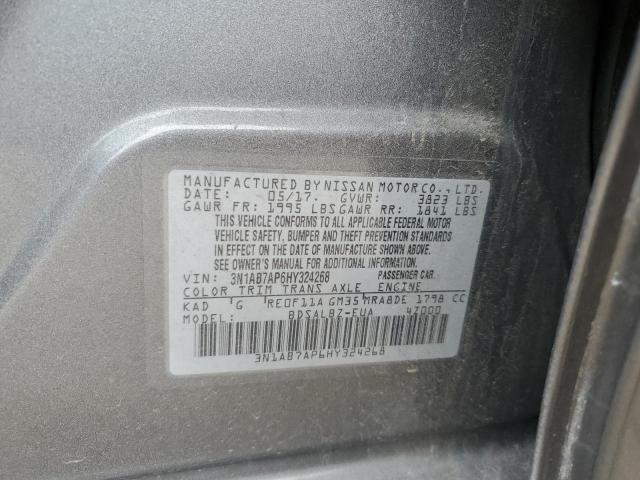 3N1AB7AP6HY324268 - 2017 NISSAN SENTRA S GRAY photo 12