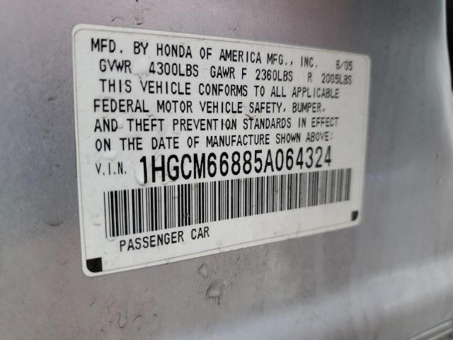 1HGCM66885A064324 - 2005 HONDA ACCORD EX SILVER photo 13