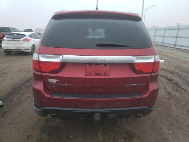 1C4SDJET2DC561827 - 2013 DODGE DURANGO CITADEL BURGUNDY photo 6