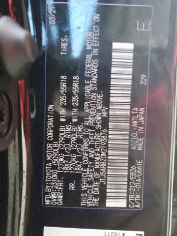 JTJSARBZ0M2193876 - 2021 LEXUS NX 300 BASE შავი ფოტო 13