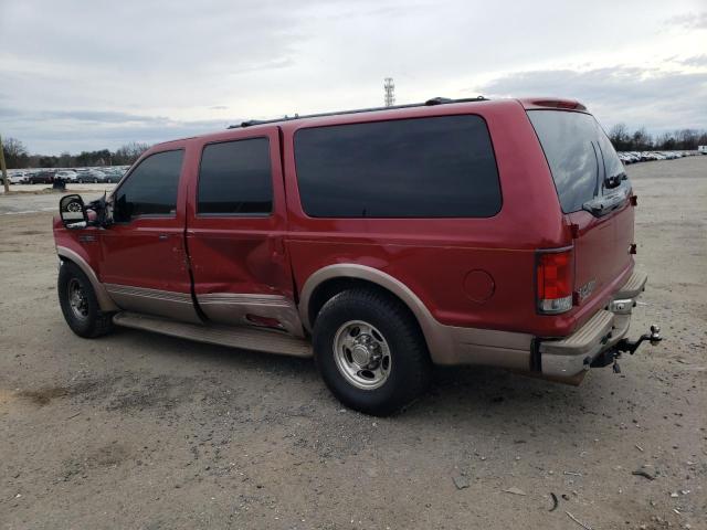 1FMNU42S4YED56056 - 2000 FORD EXCURSION LIMITED RED photo 2