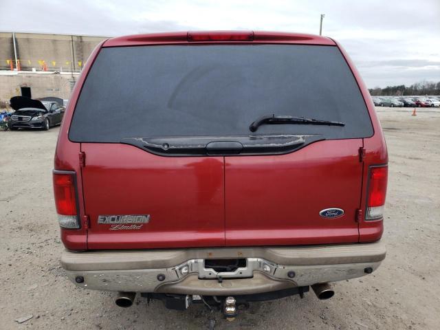 1FMNU42S4YED56056 - 2000 FORD EXCURSION LIMITED RED photo 6