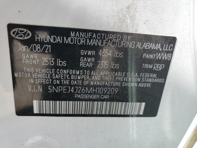 5NPEJ4J26MH109209 - 2021 HYUNDAI SONATA SEL PLUS WHITE photo 12