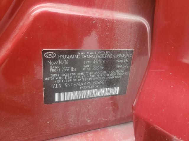 5NPE24AA7HH526901 - 2017 HYUNDAI SONATA ECO RED photo 12