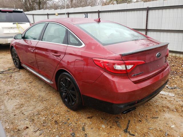 5NPE34AF7GH357034 - 2016 HYUNDAI SONATA SPORT MAROON photo 2