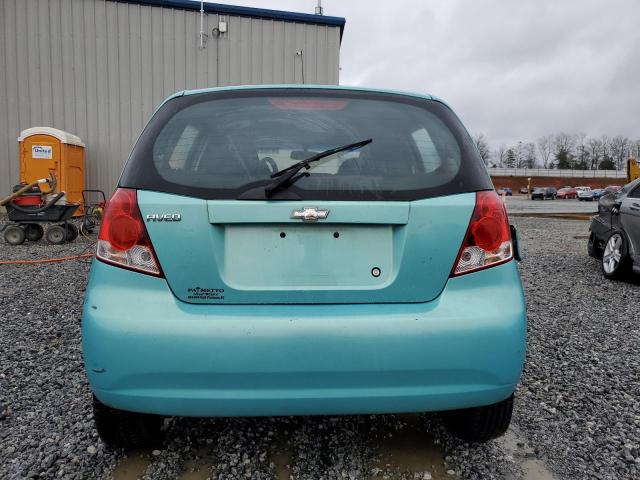 KL1TD66686B524467 - 2006 CHEVROLET AVEO BASE ტურკოუსი ფოტო 6