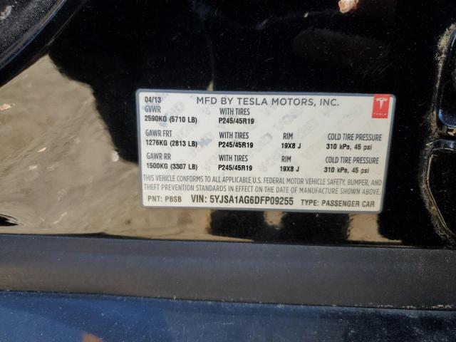 5YJSA1AG6DFP09255 - 2013 TESLA MODEL S 黑色 照片 12