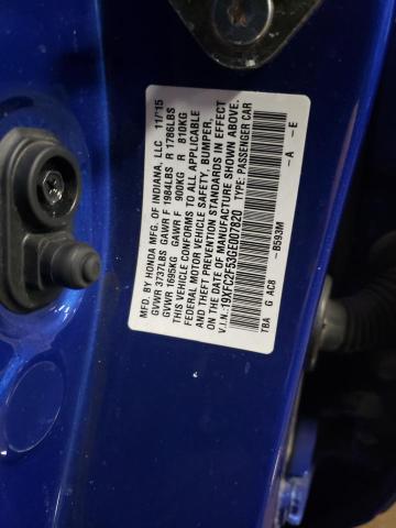 19XFC2F53GE007820 - 2016 HONDA CIVIC LX BLUE photo 12