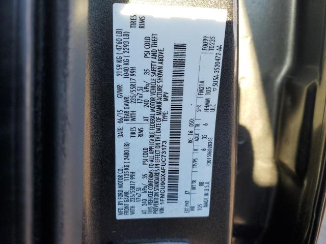 1FMCU9GX4FUC73173 - 2015 FORD ESCAPE SE GRAY photo 13