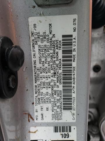 5TEJU4GN5AZ704309 - 2010 TOYOTA TACOMA DOUBLE CAB PRERUNNER SILVER photo 12