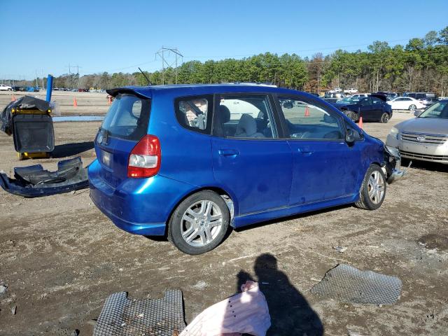 JHMGD386X7S023263 - 2007 HONDA FIT S BLUE photo 3