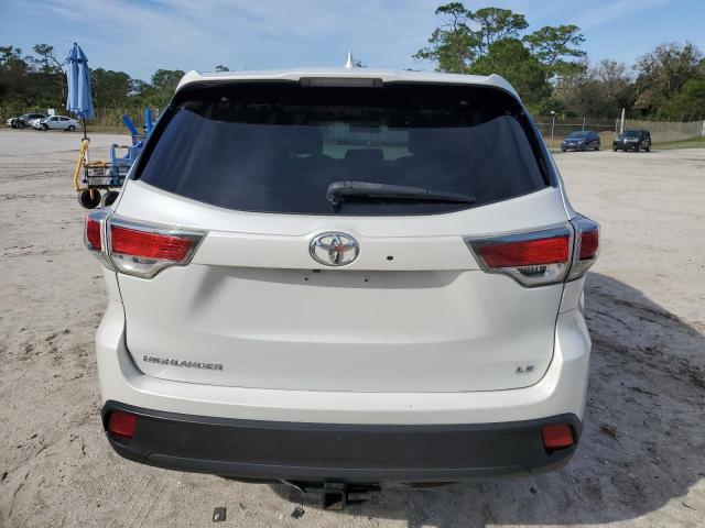 5TDZKRFH0GS130239 - 2016 TOYOTA HIGHLANDER LE WHITE photo 6