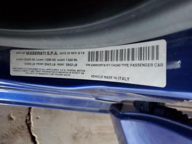 ZAM57RTA1F1134590 - 2015 MASERATI GHIBLI S 蓝色 照片 12