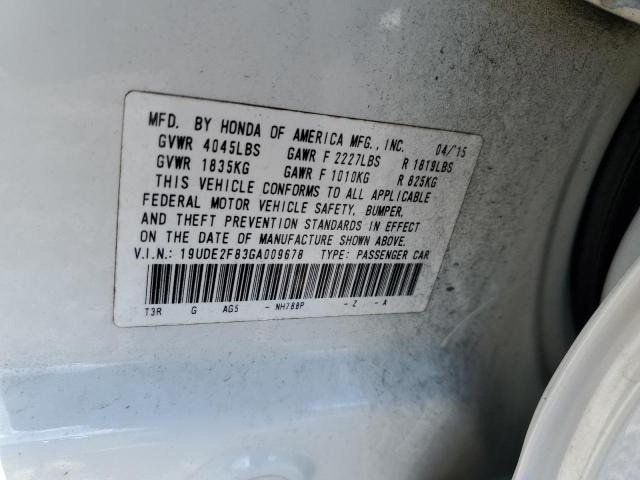 19UDE2F83GA009678 - 2016 ACURA ILX PREMIUM TECH WHITE photo 12