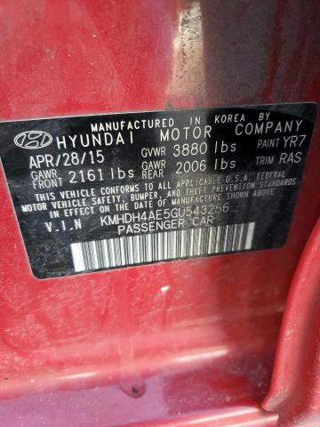 KMHDH4AE5GU543256 - 2016 HYUNDAI ELANTRA SE RED photo 12